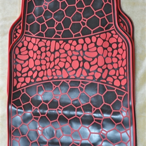 High Quality Water Cube Universal Automotive Carpet Car Floor Mats Rubber 5pcs Sets - Red